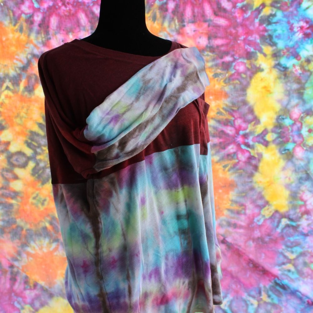 Tie Dyed Maroon Victoria Secret Long Sleeve Large